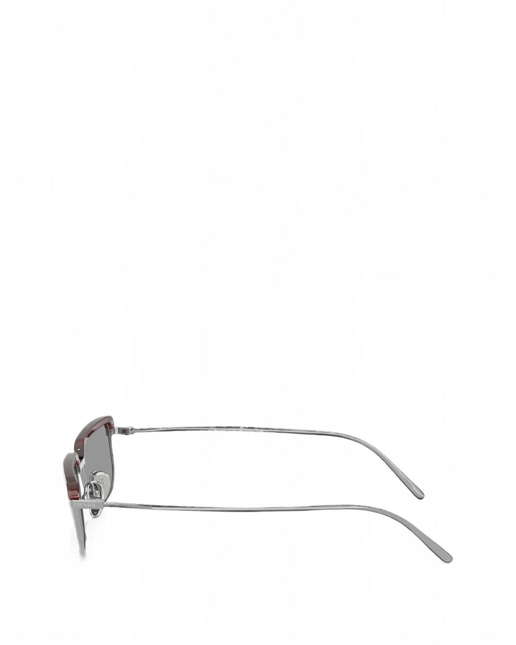 Prada Gray Tortoiseshell-Effect Rectangle-Frame Sunglasses for men