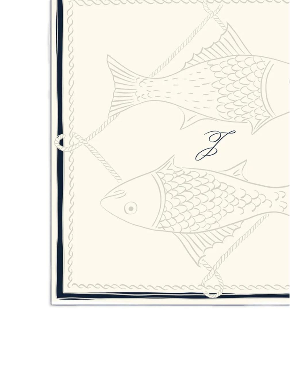 Jacquemus Natural Fish-Print Silk Scarf