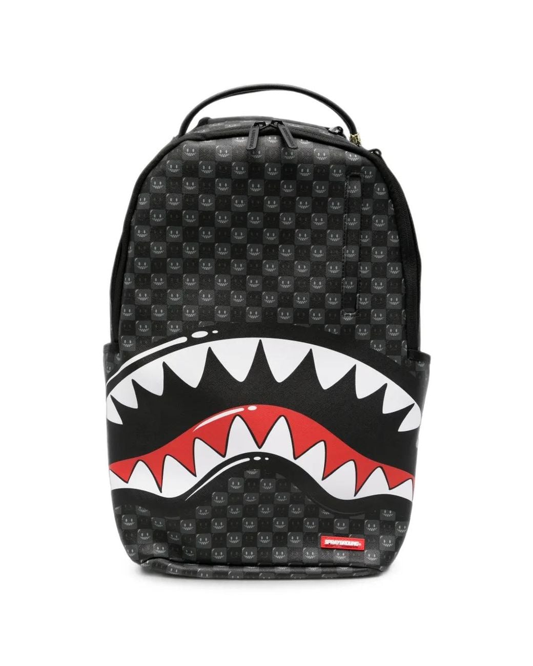 Sprayground Black Shark Mouth Checkered Backpack