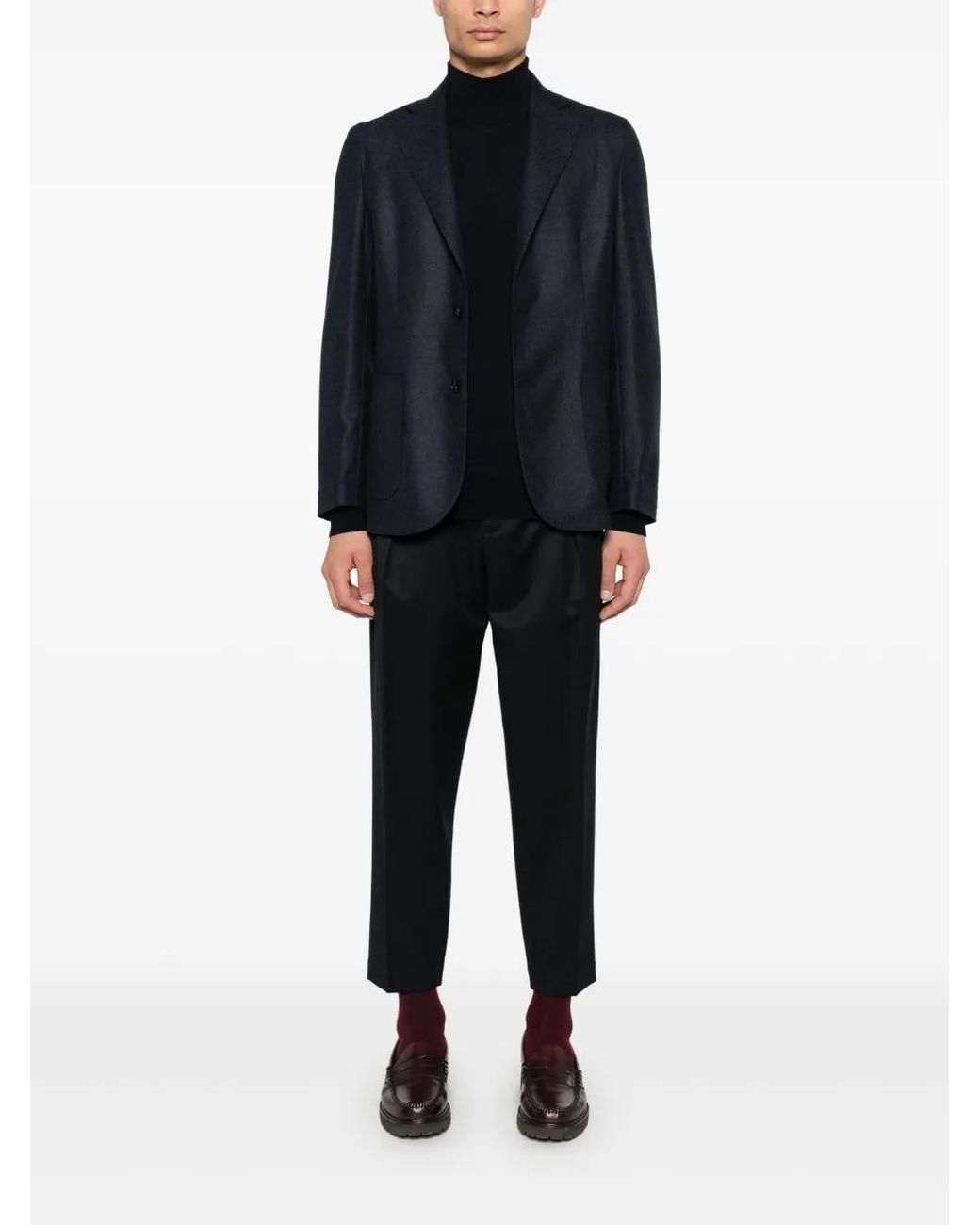 Corneliani Blue Virgin Wool Sweater for men