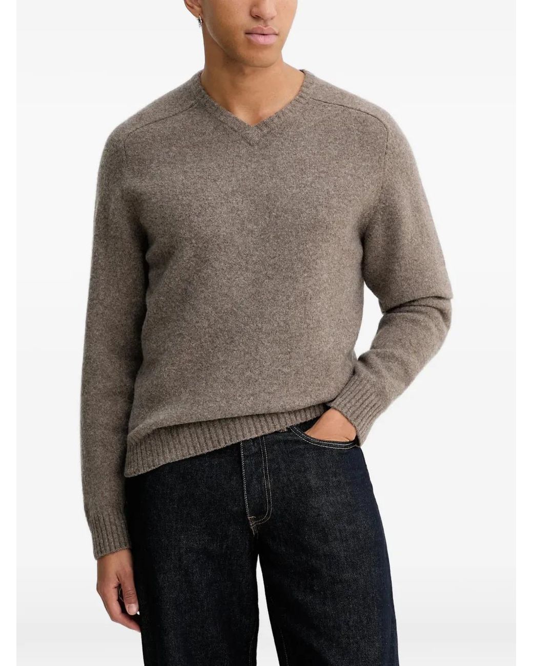 Filippa K Gray V-Neck Sweater for men