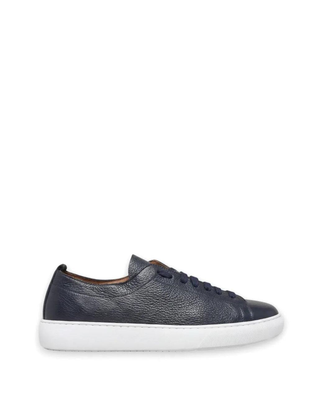 Calce Blue Low-Top Leather Sneakers for men