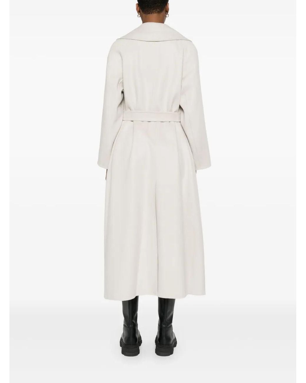 Max Mara White Virgin-Wool Coat