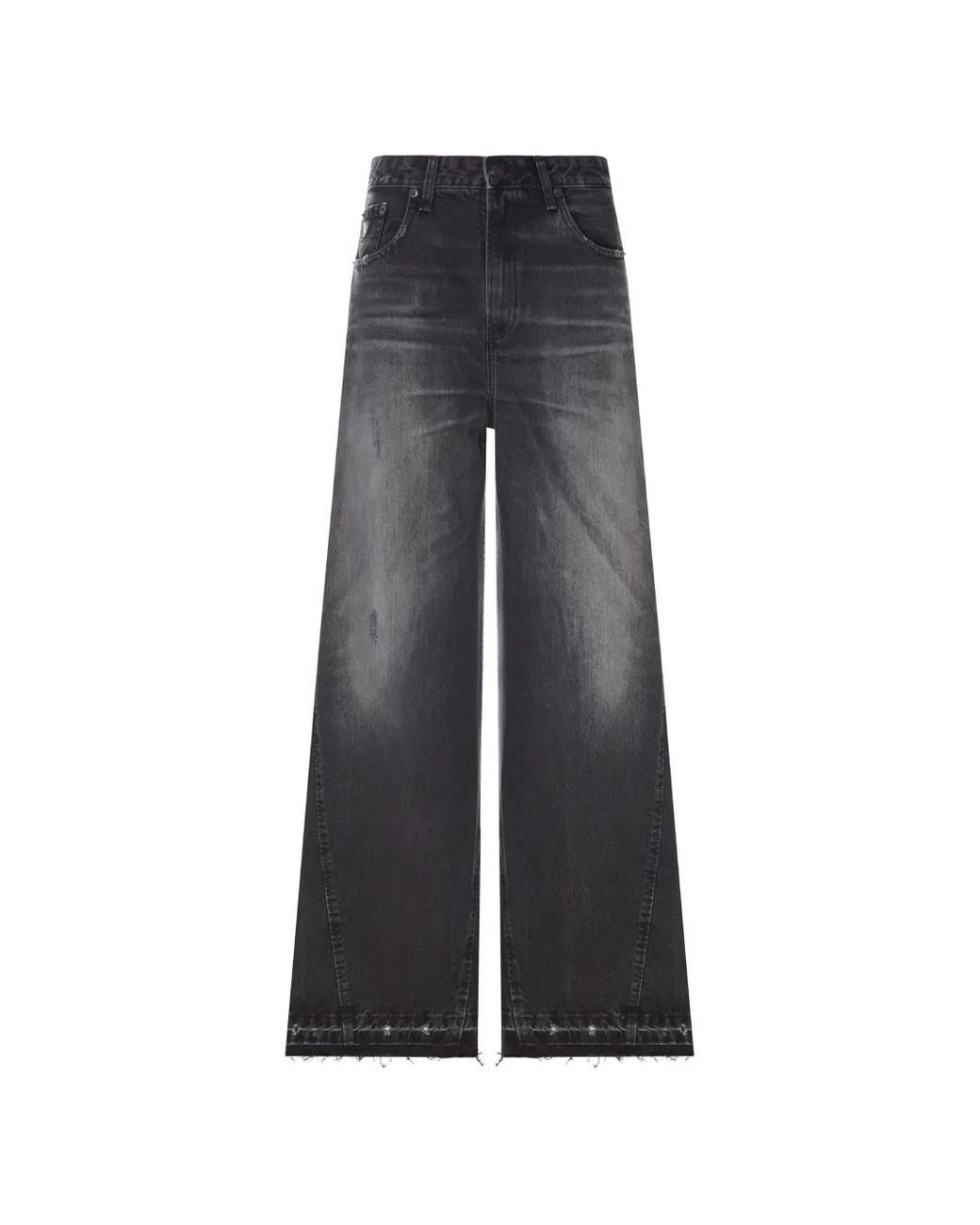 Lois Gray Faded Wide-Leg Jeans