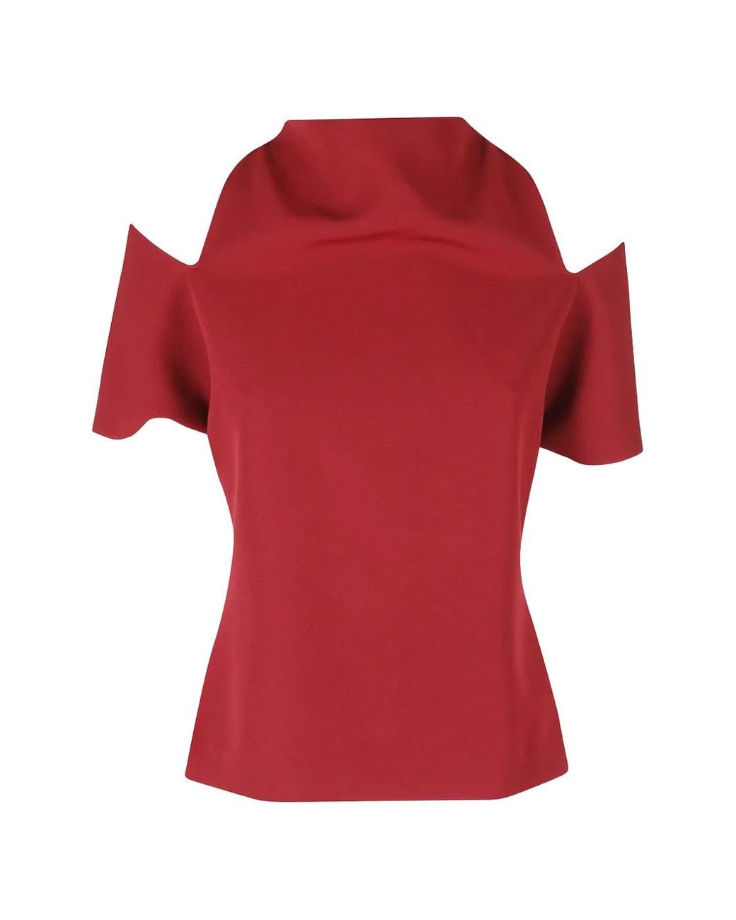FEDERICA TOSI Red Cold-Shoulder Blouse