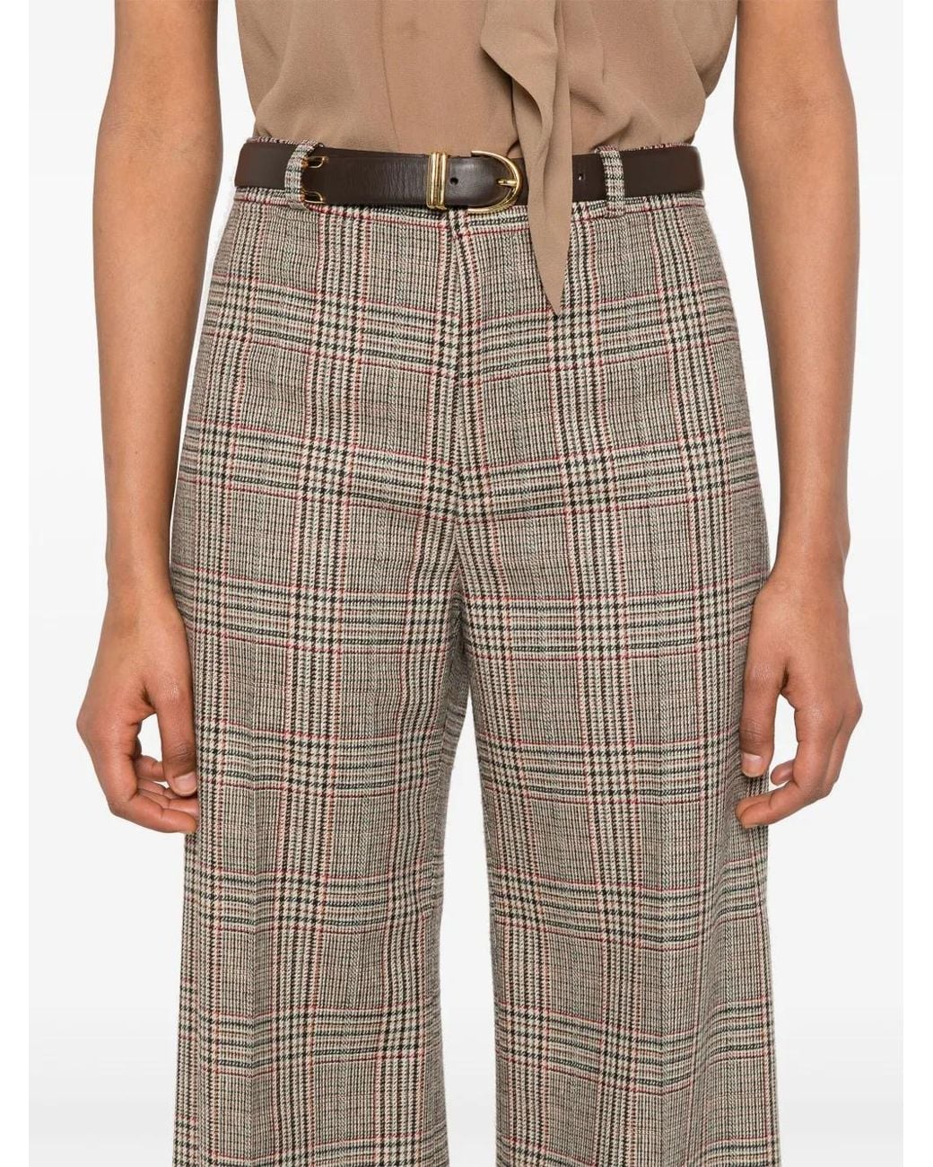 Chloé Natural Prince Of Wales-Check Trousers