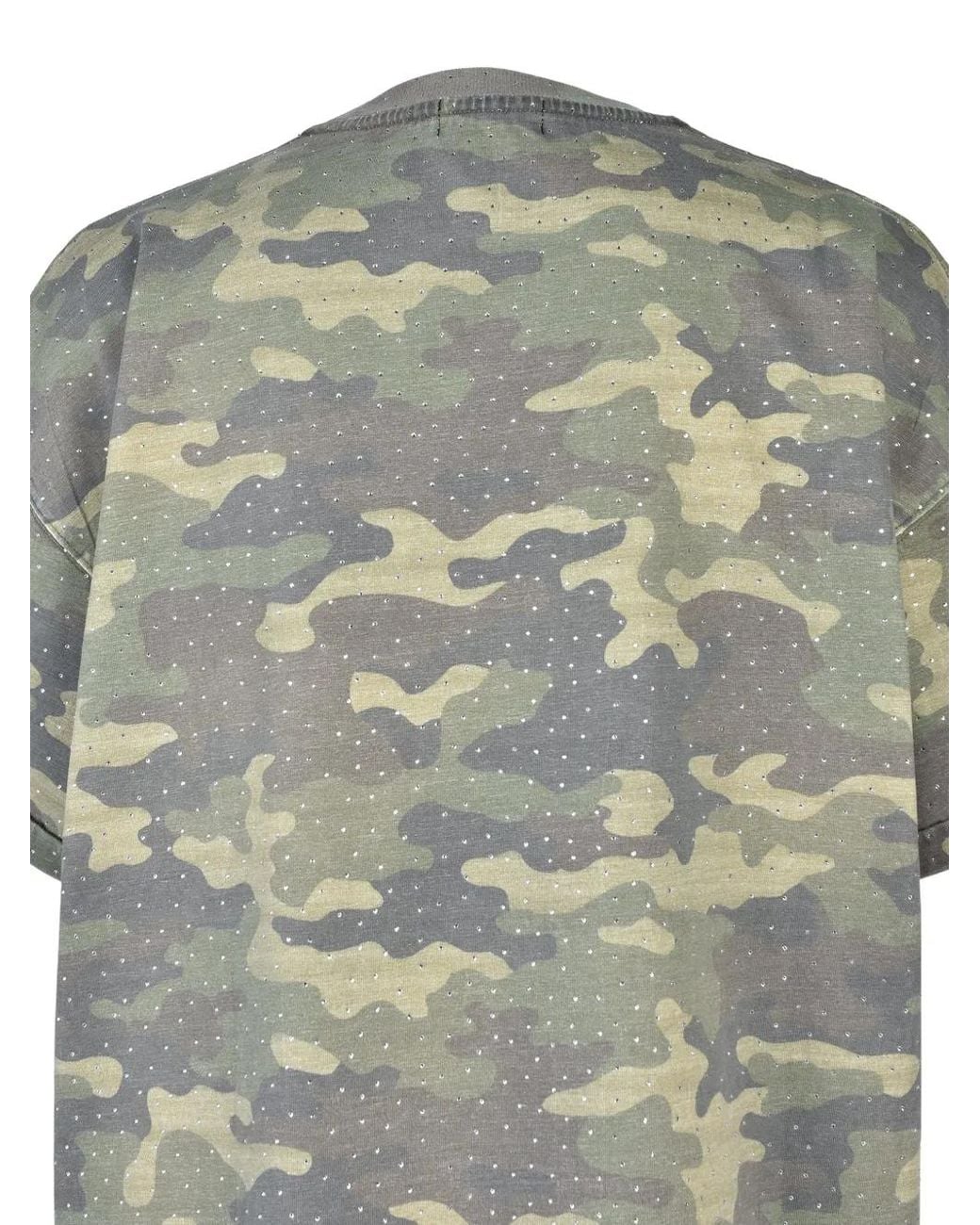 BREATH Gray Rhinestone-Embellished Camouflage-Print T-Shirt for men