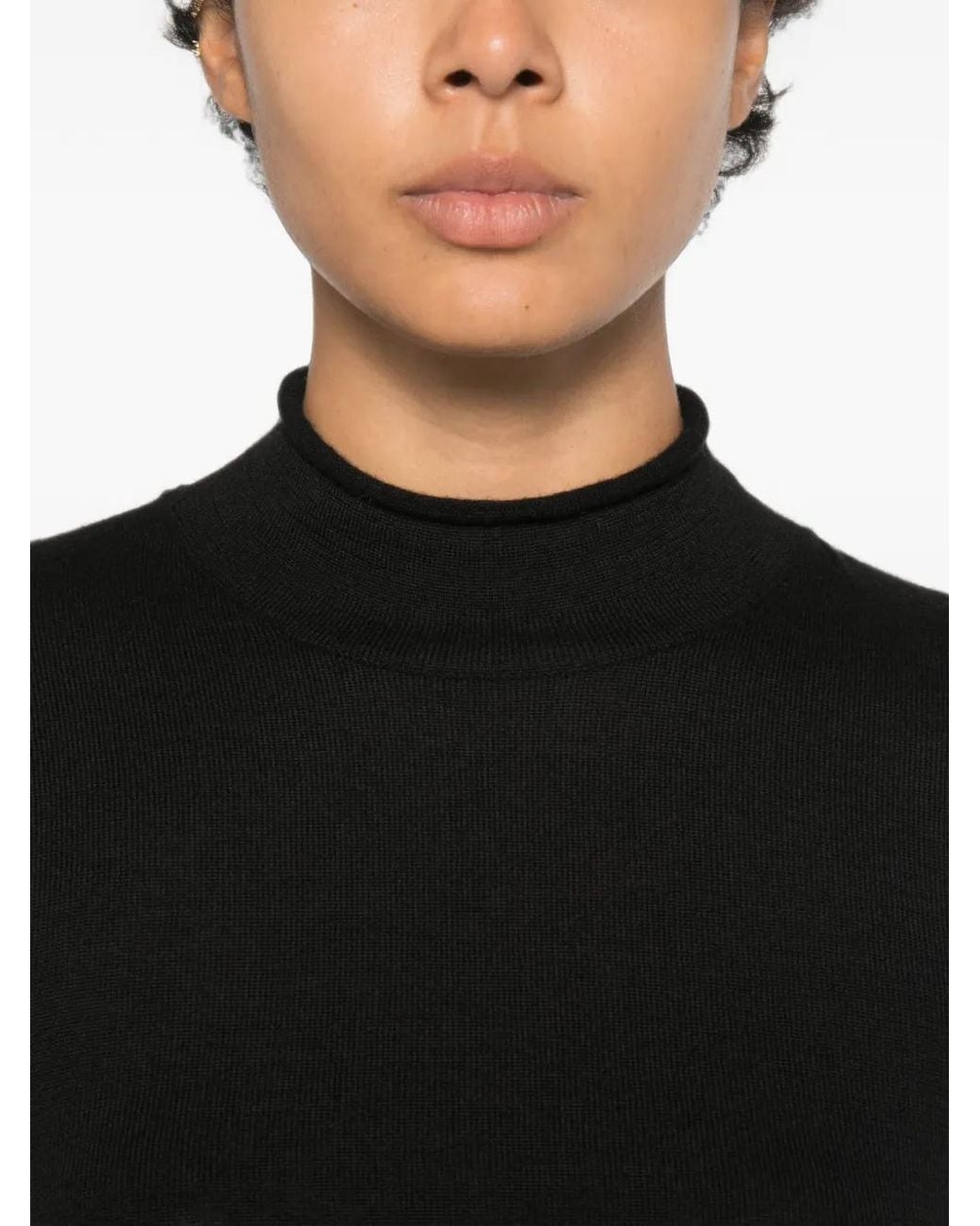 The Row Black Phaed Long-Sleeve Sweater