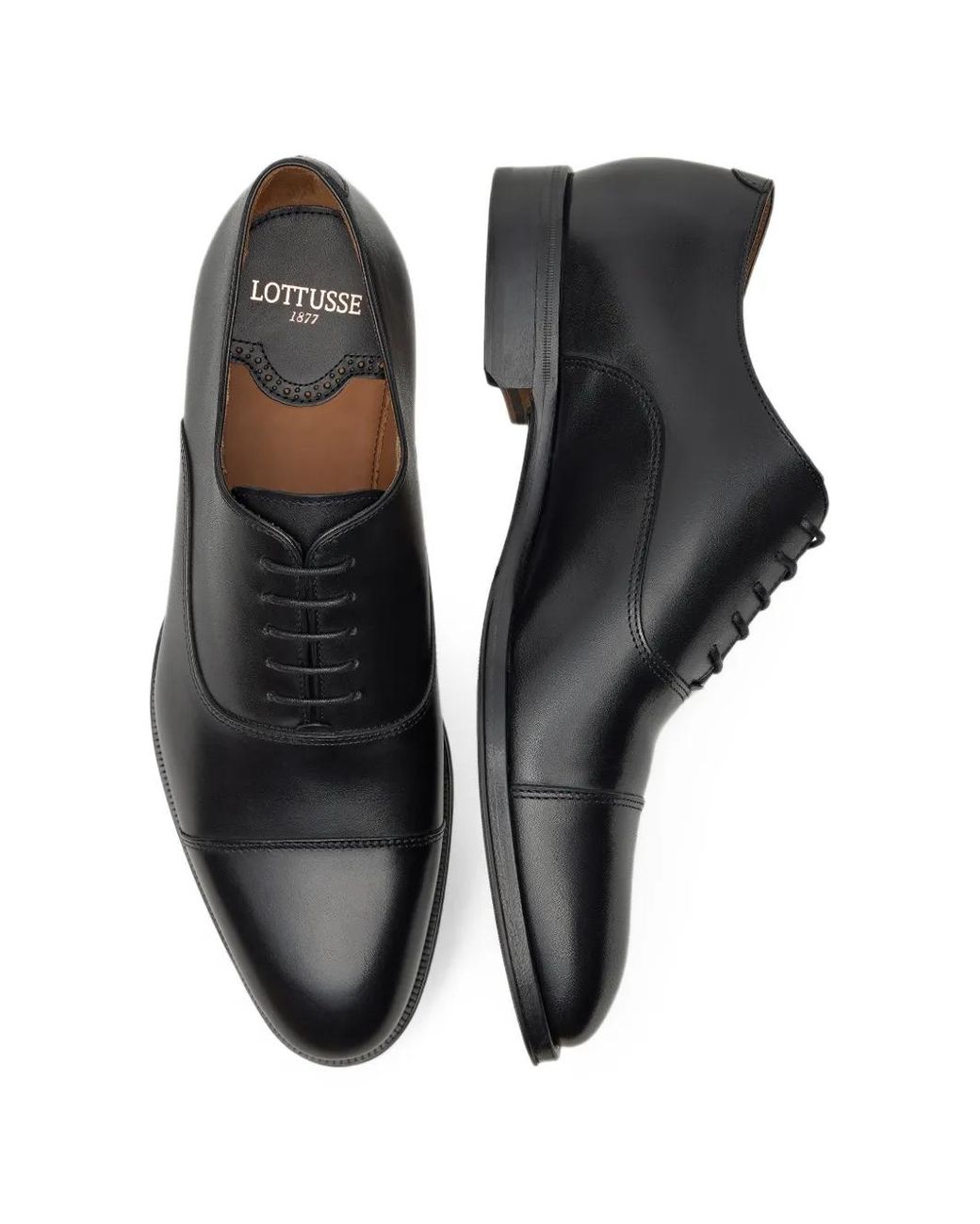 Lottusse White Lenox Cap-Toe Oxford Shoes for men
