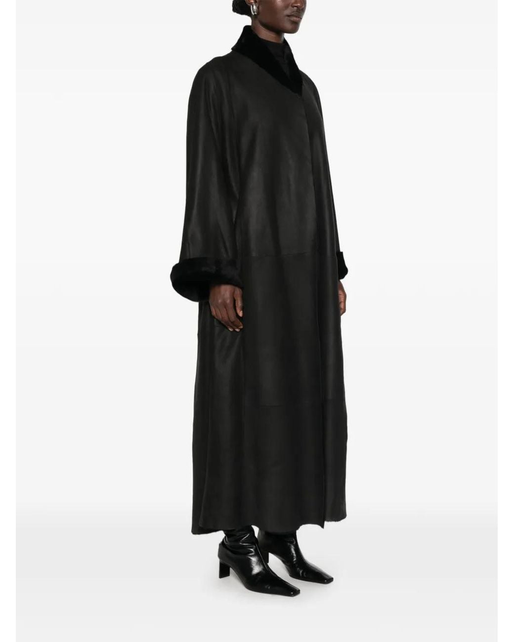 Nour Hammour Black Dorian Shearling Coat