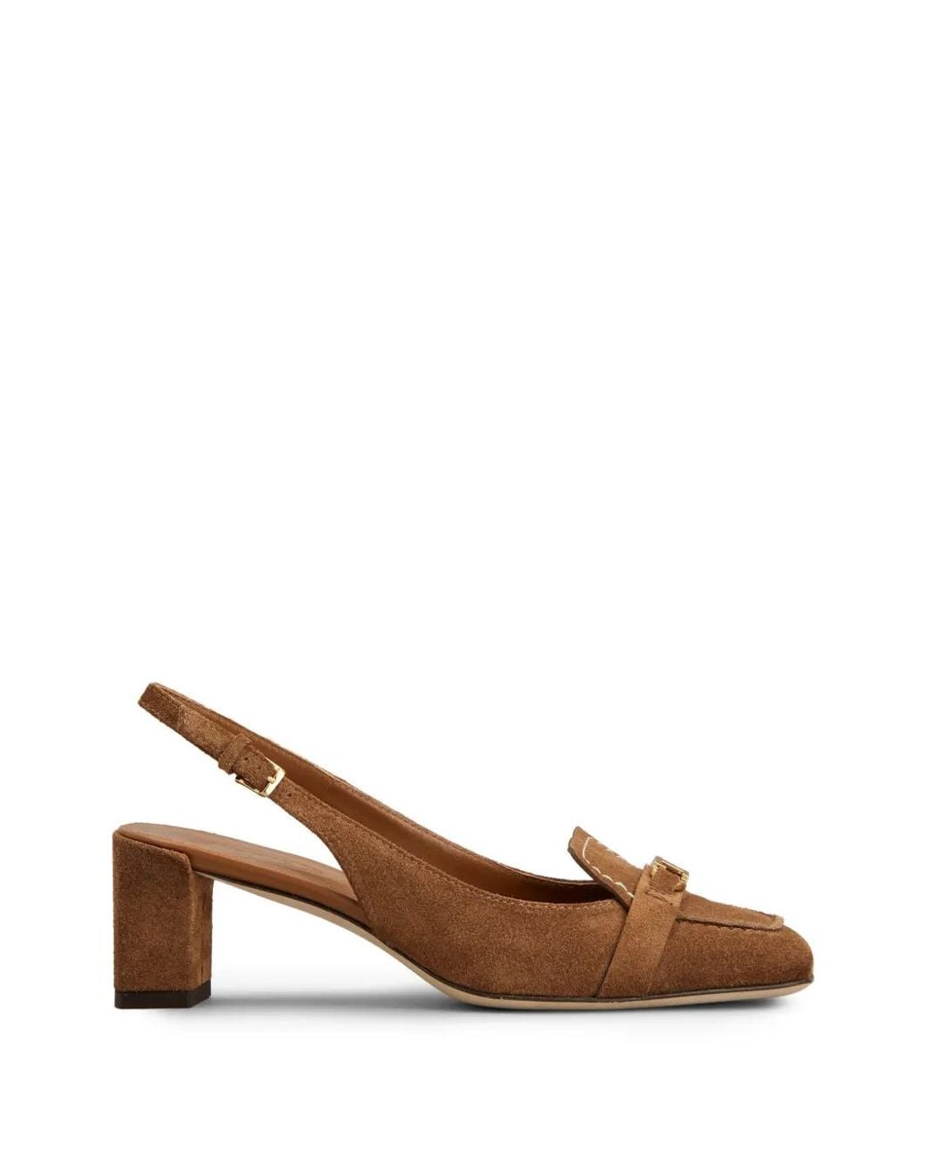 Tod's Brown T Timeless Slingback Pumps