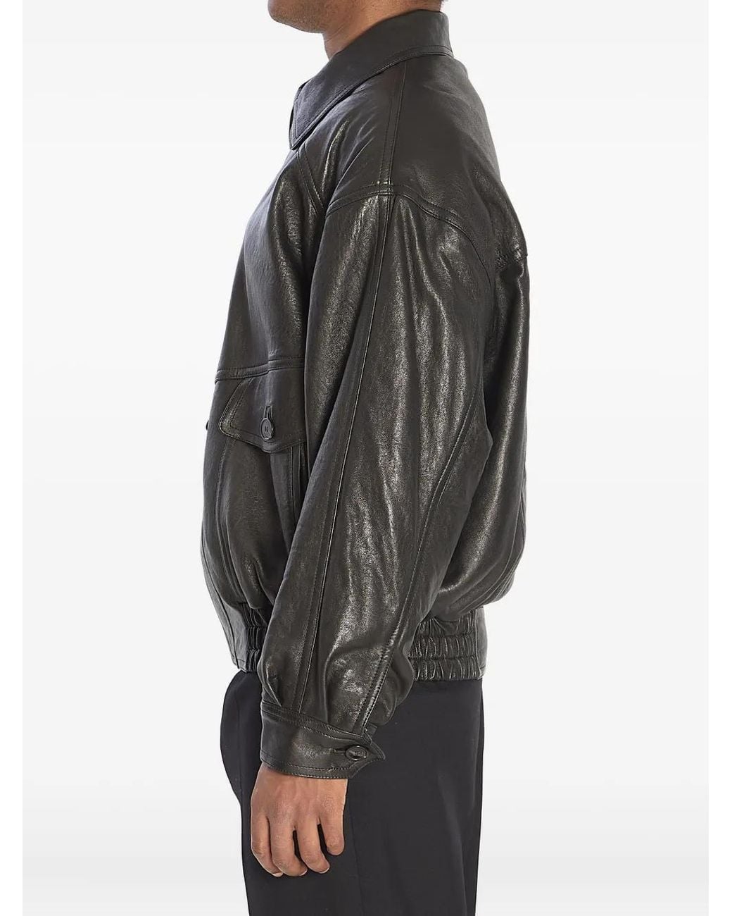 Saint Laurent Gray Balloon Bomber Jacket for men