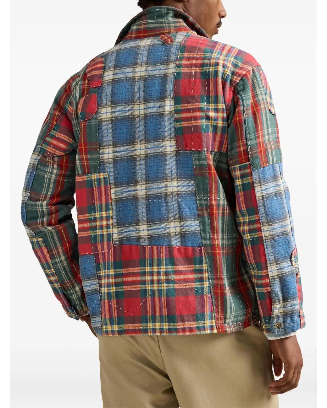 メンズ Polo Ralph Lauren パッチワーク チェック オーバーシャツ