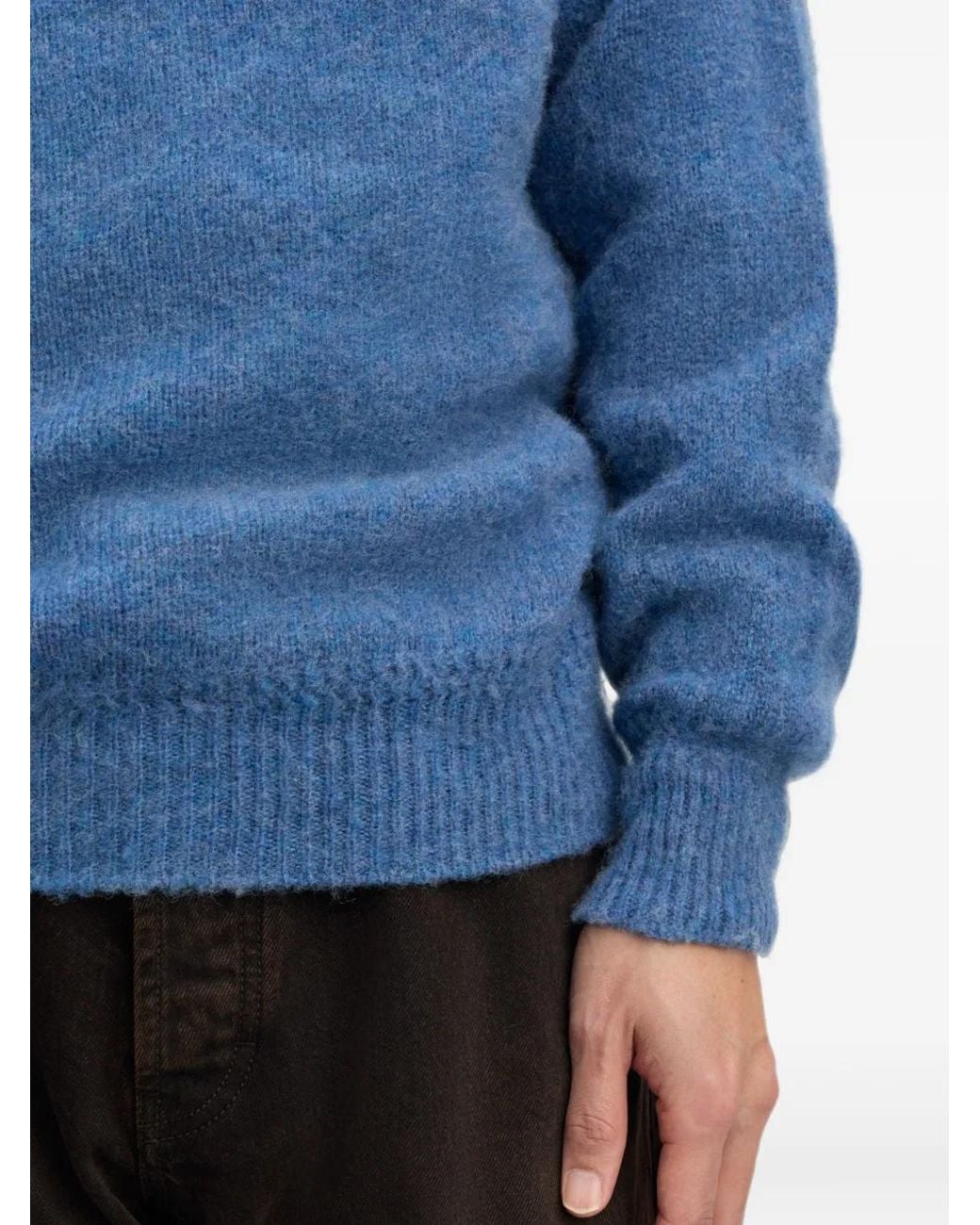 Another Aspect Blue Crew-Neck Lambswool Sweater for men