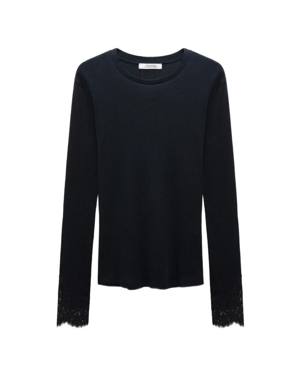 Dorothee Schumacher Blue Pure Sleekness Lace-Trim Top