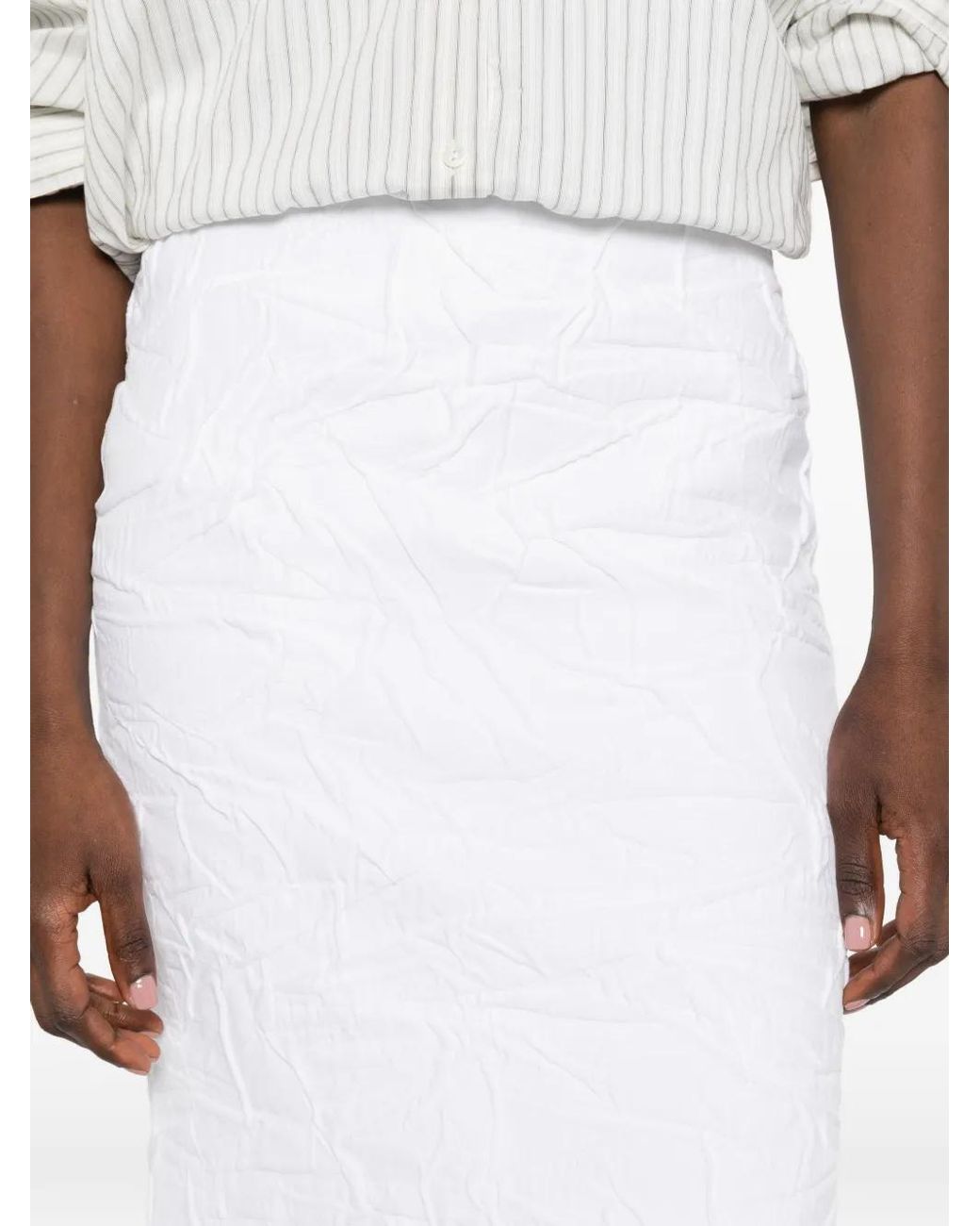 ShuShu/Tong White Crinkled-Effect Skirt