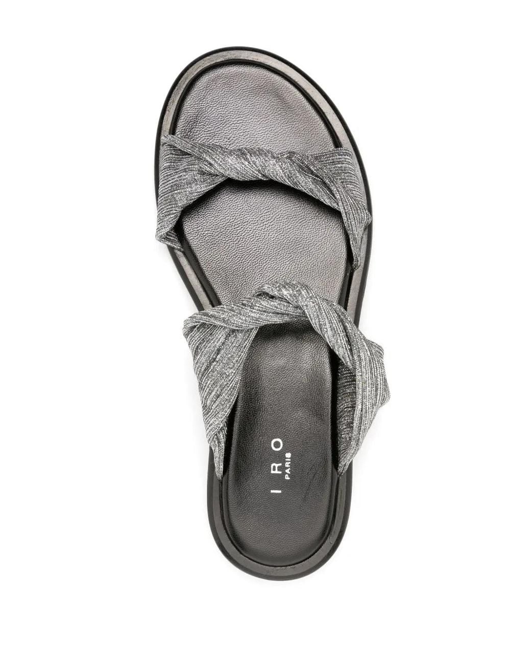 IRO White Twist Glitter Flat Slides