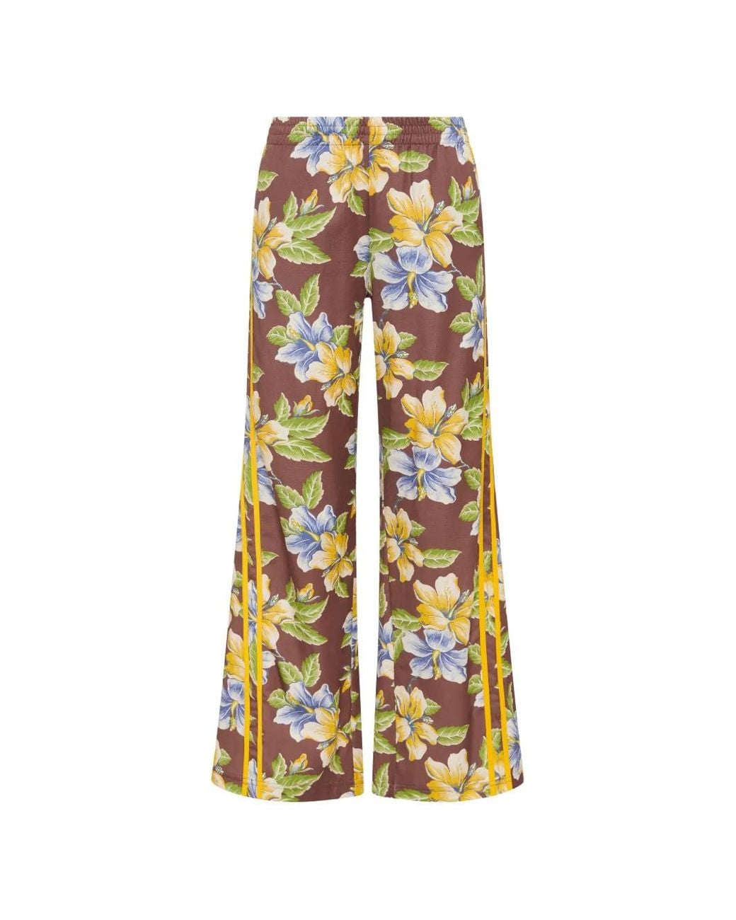 The Upside White Isla Juliet Floral-Print Side-Stripe Track Pants