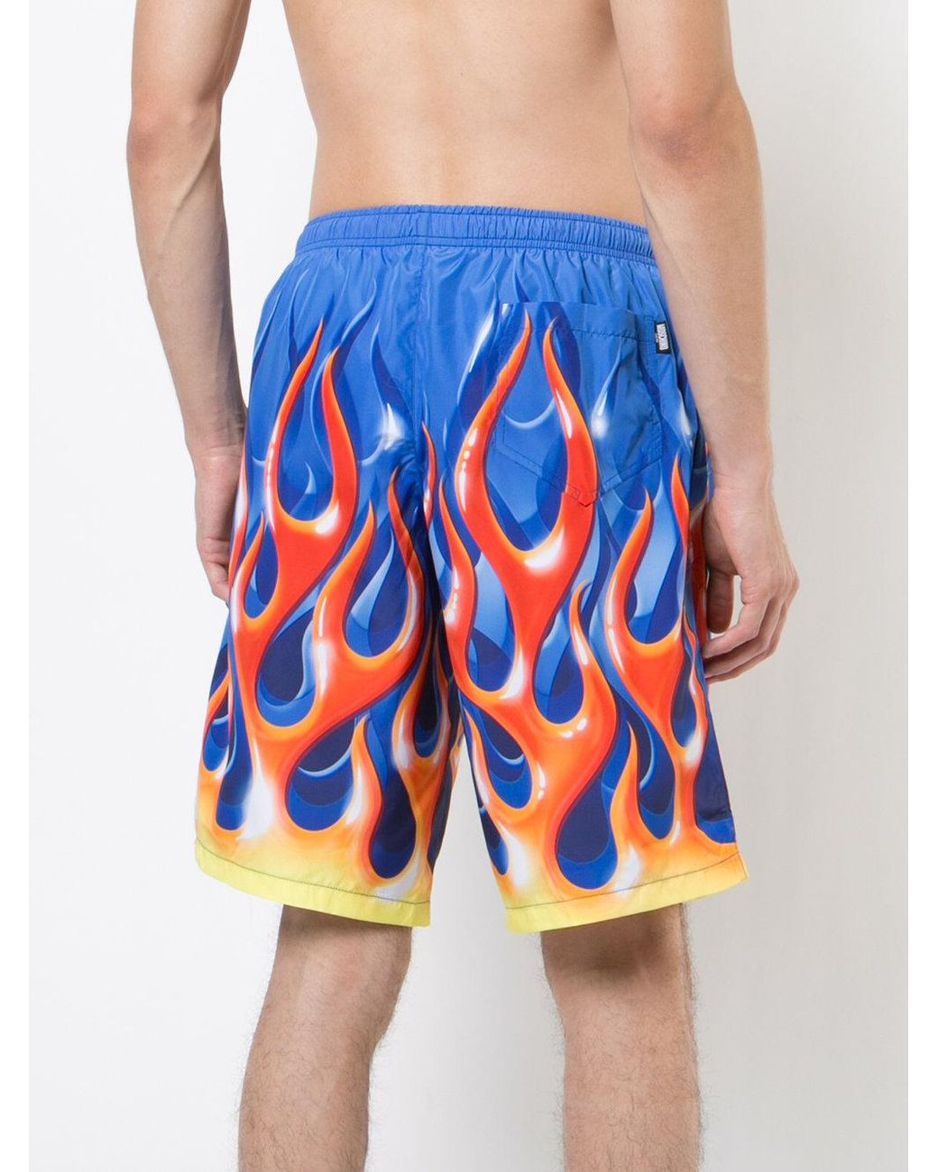 Moschino Flame Swim Shorts in Blue for Men Lyst