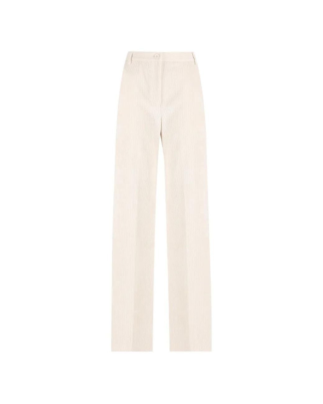 Herno White Corduroy Straight-Leg Trousers