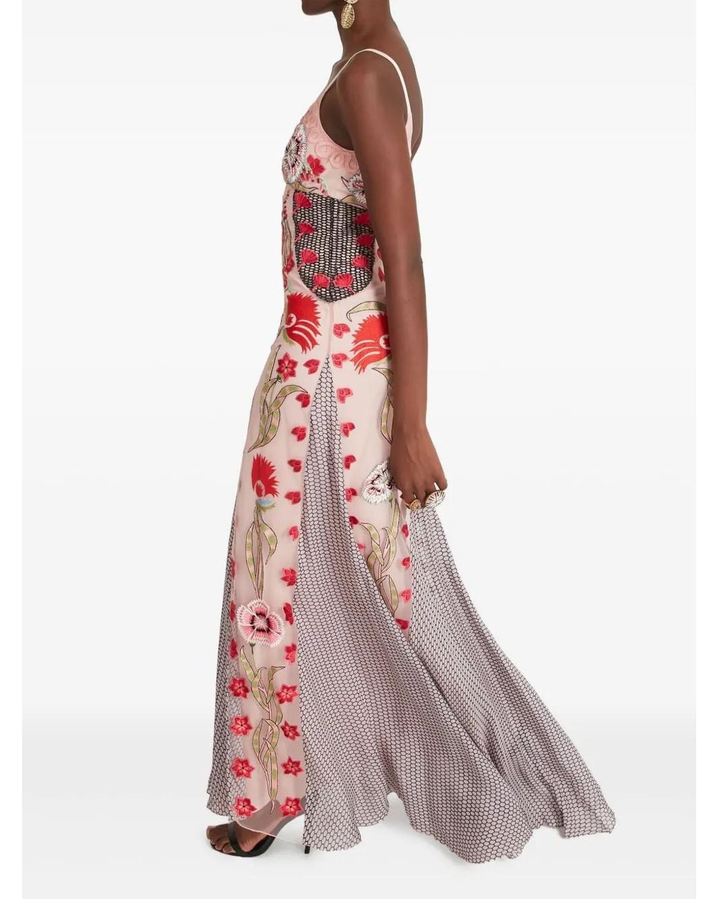 Temperley London White Remi Floral-Embroidered Maxi Dress