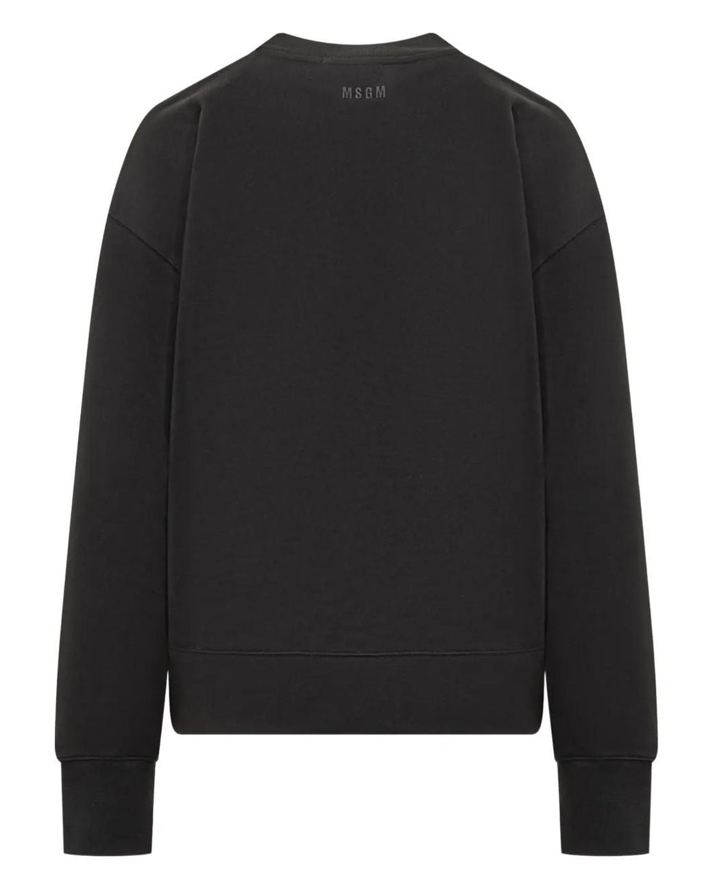 MSGM Black Graphic-Print Sweatshirt