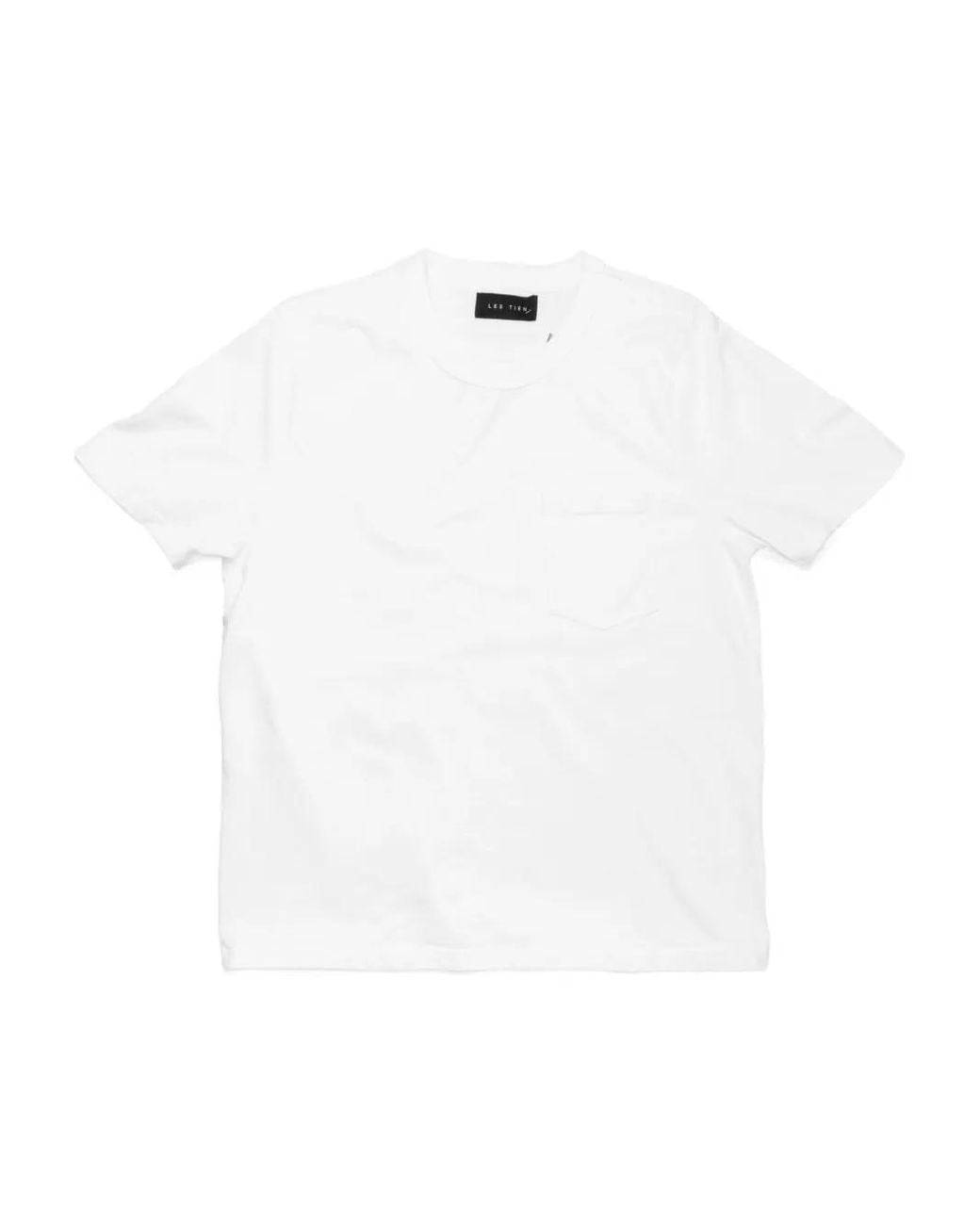 Les Tien White Short-Sleeve Cotton T-Shirt for men