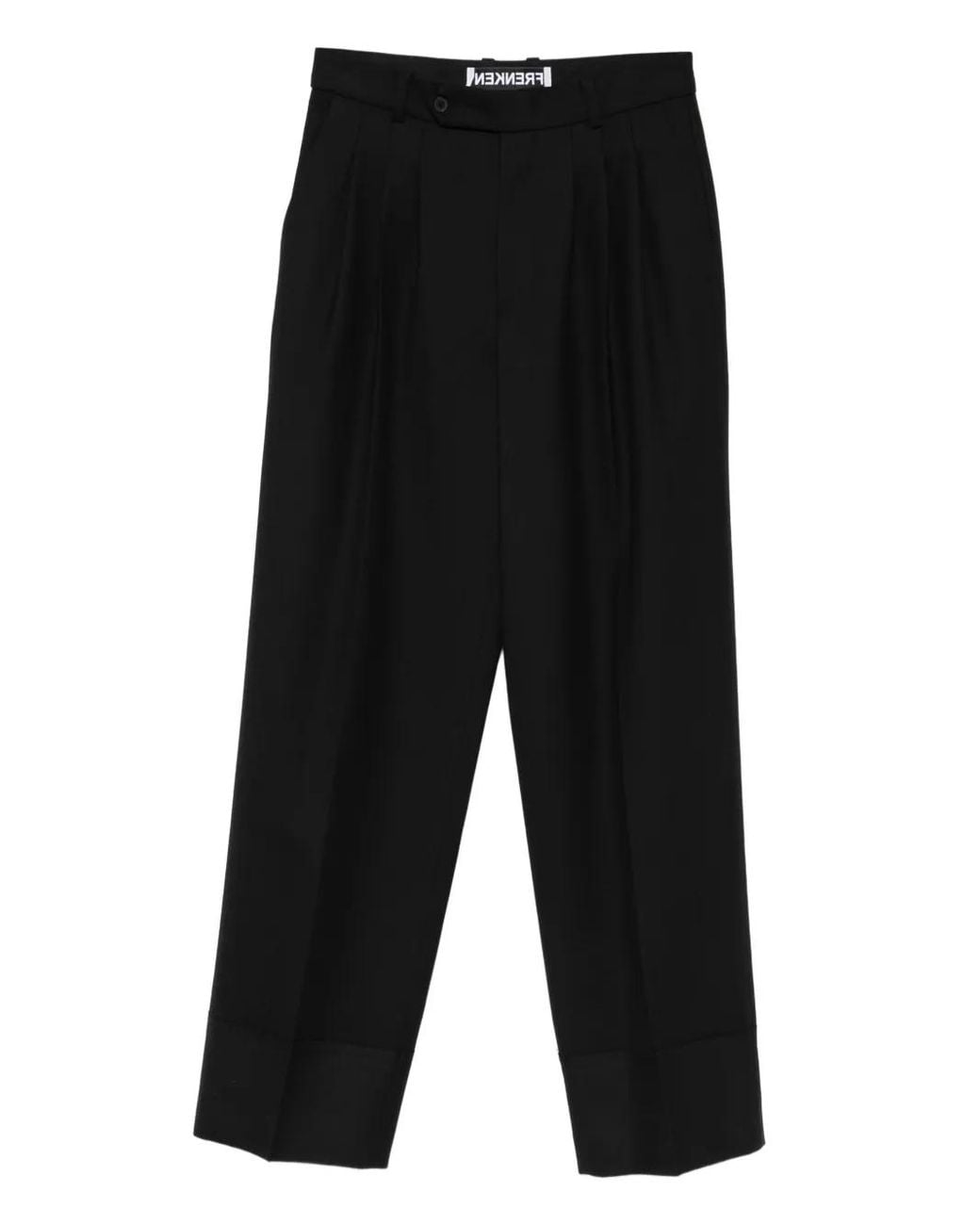 frenken Black Crag Pleated Cuffed Trousers