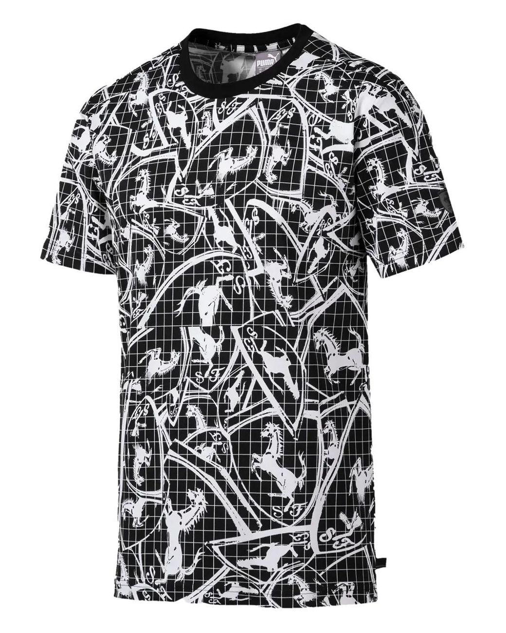 PUMA Black X Ferrari Aop T-Shirt for men