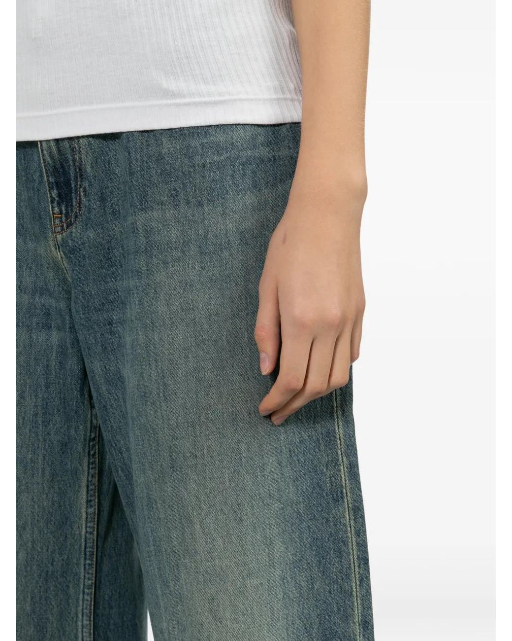 Helmut Lang Blue Distressed Jeans