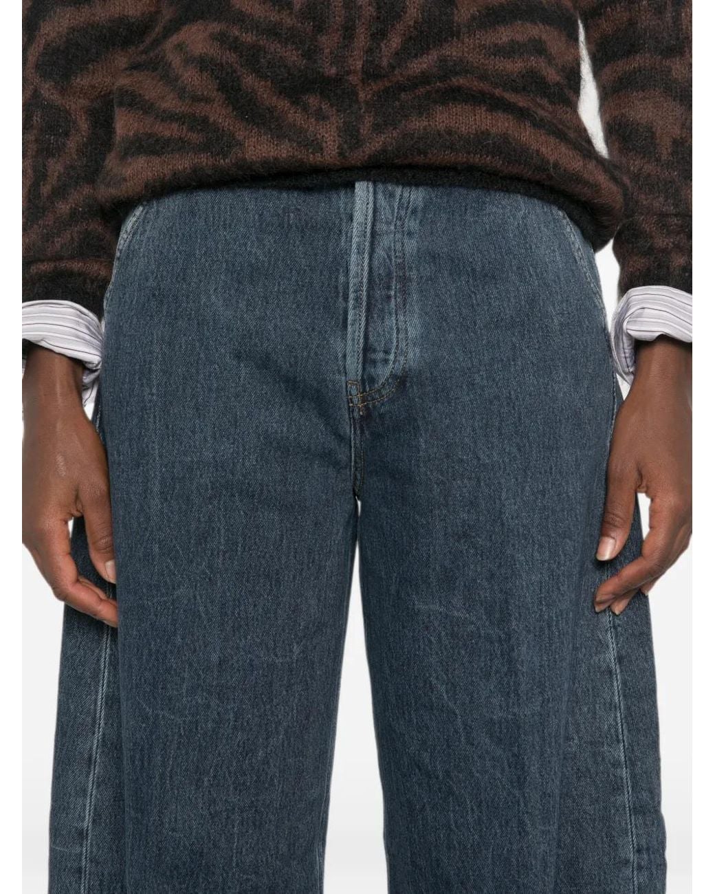 Dondup Blue Alek Wide-Leg Jeans