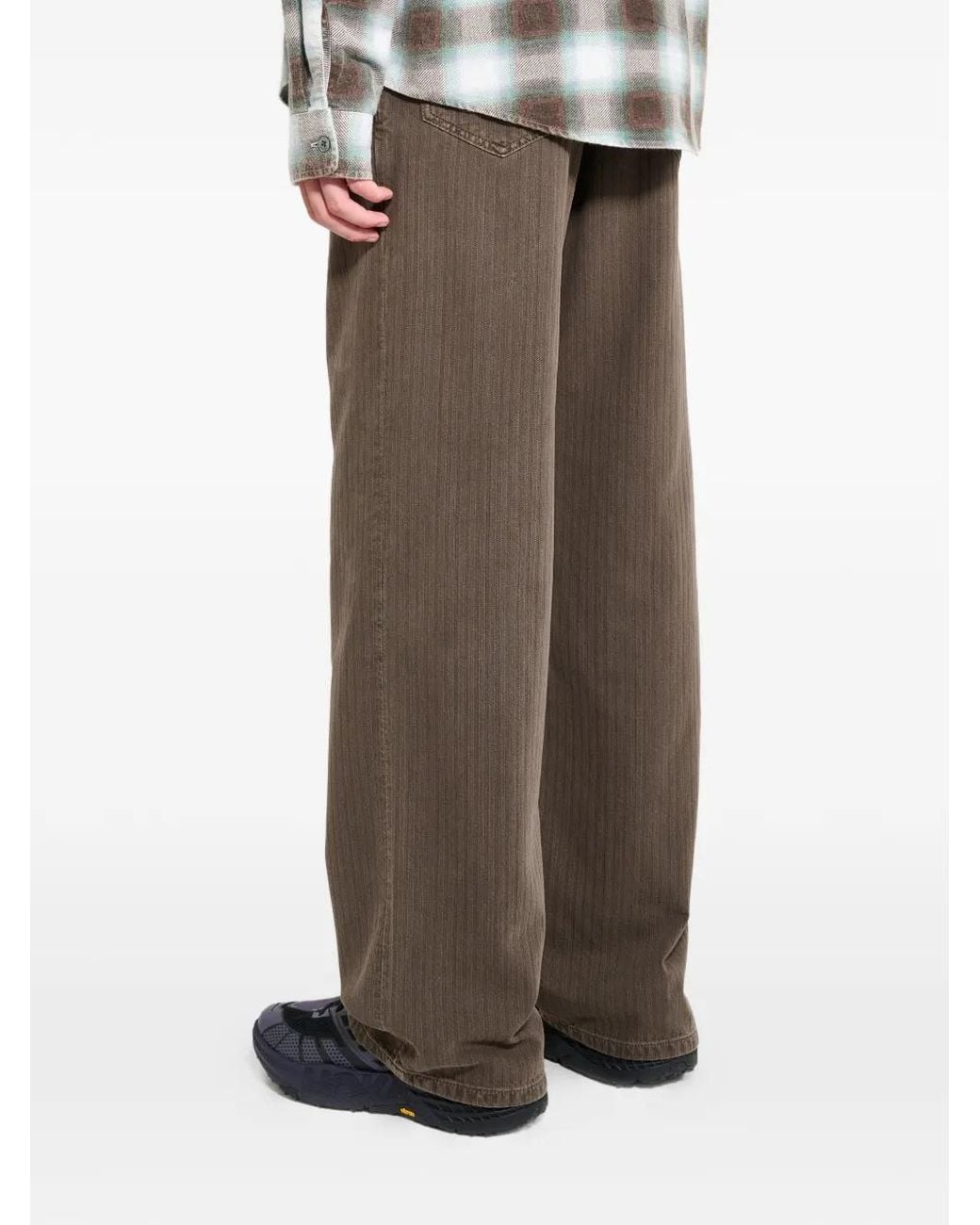 Jeanerica Brown Genua Chevron Trousers for men