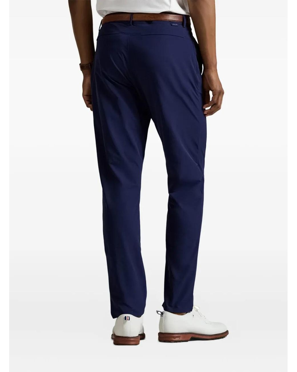 Ralph Lauren Blue Logo-Patch Trousers for men