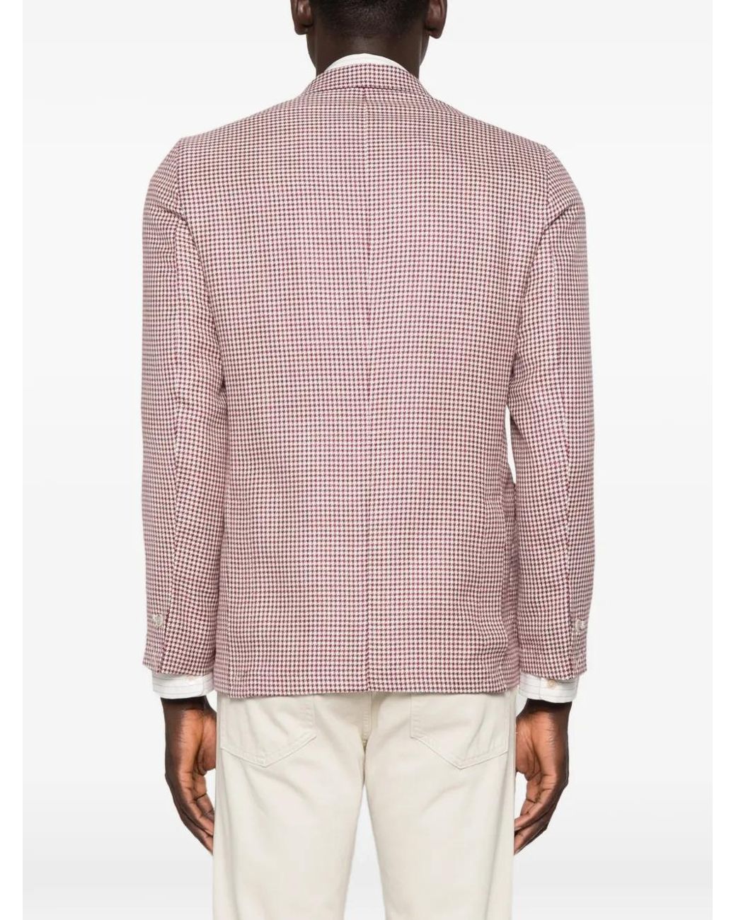 Barba Napoli Pink Blazer À Motif Pied-De-Poule for men
