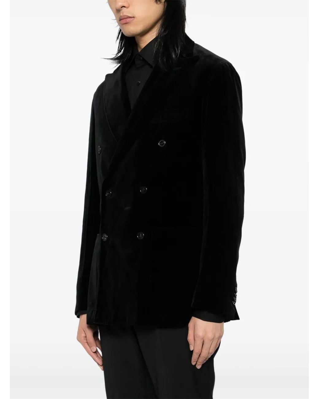 Brioni Black Double-Breasted Blazer for men