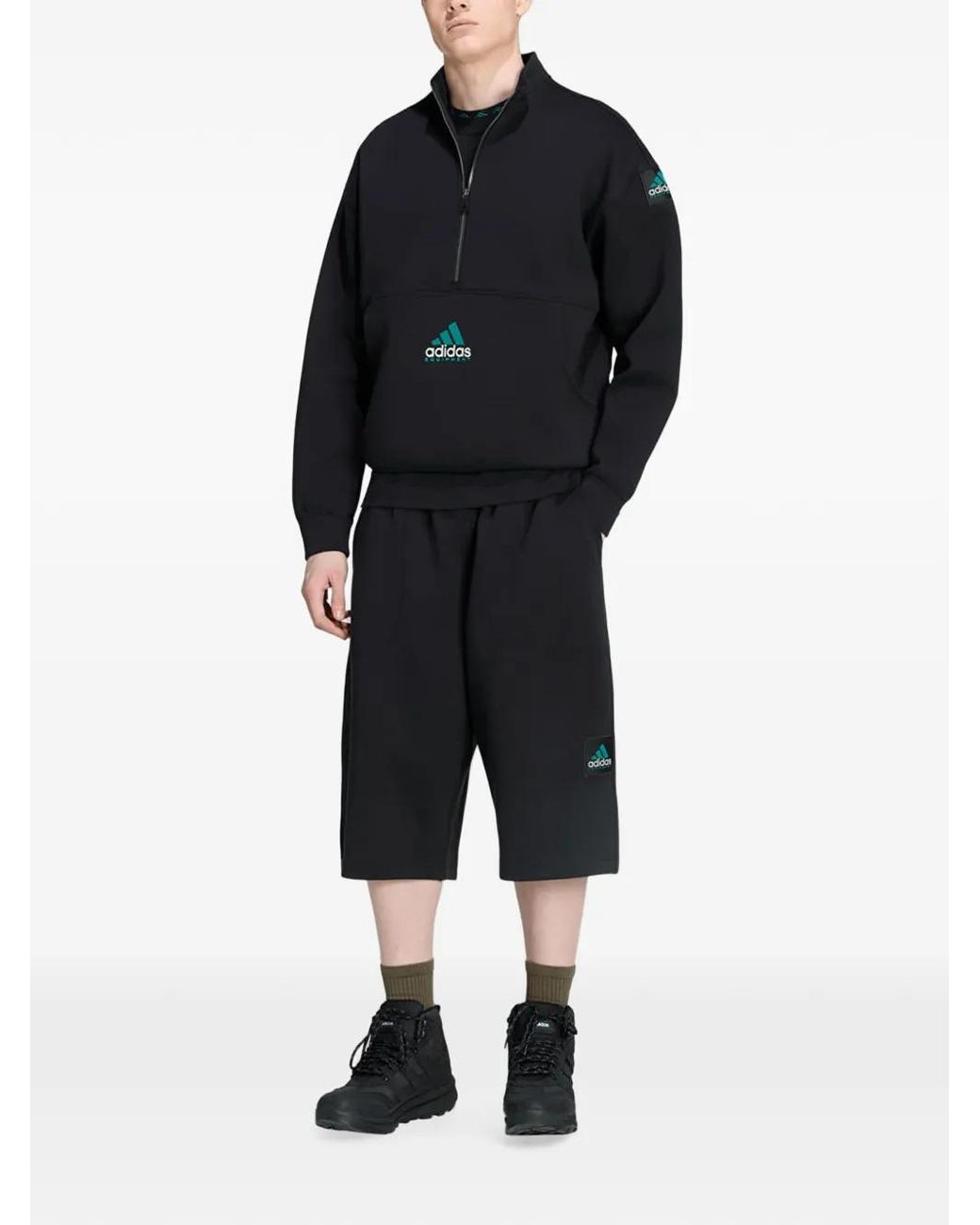 Adidas Black Equipment Spacer Half-Zip Sweatshirt for men