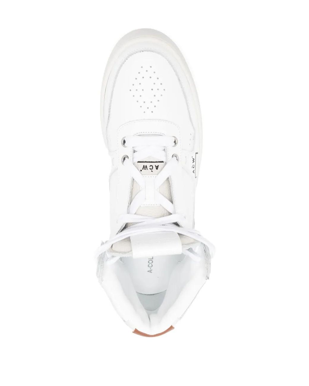 A_COLD_WALL* White Logo-Print Leather Hi-Top Sneakers for men