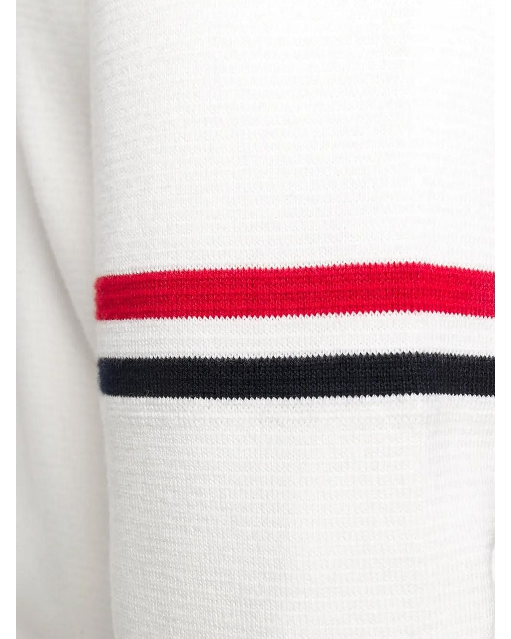 Thom Browne White Milano Stitch Stripe Armband Jumper for men