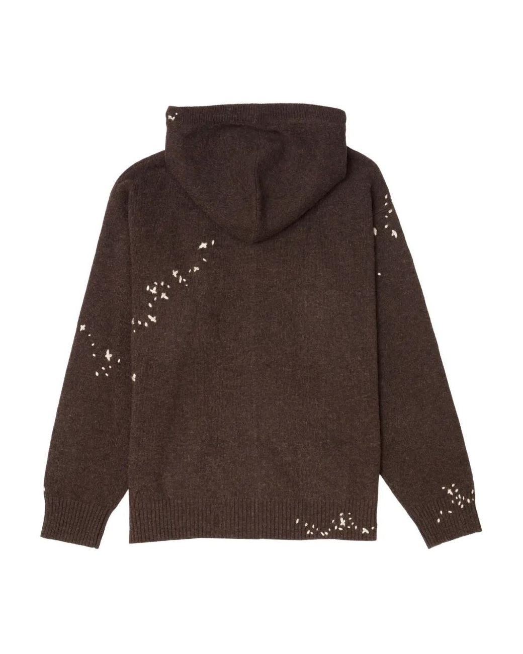 DOMREBEL Brown Hoodie Zippé À Broderies for men