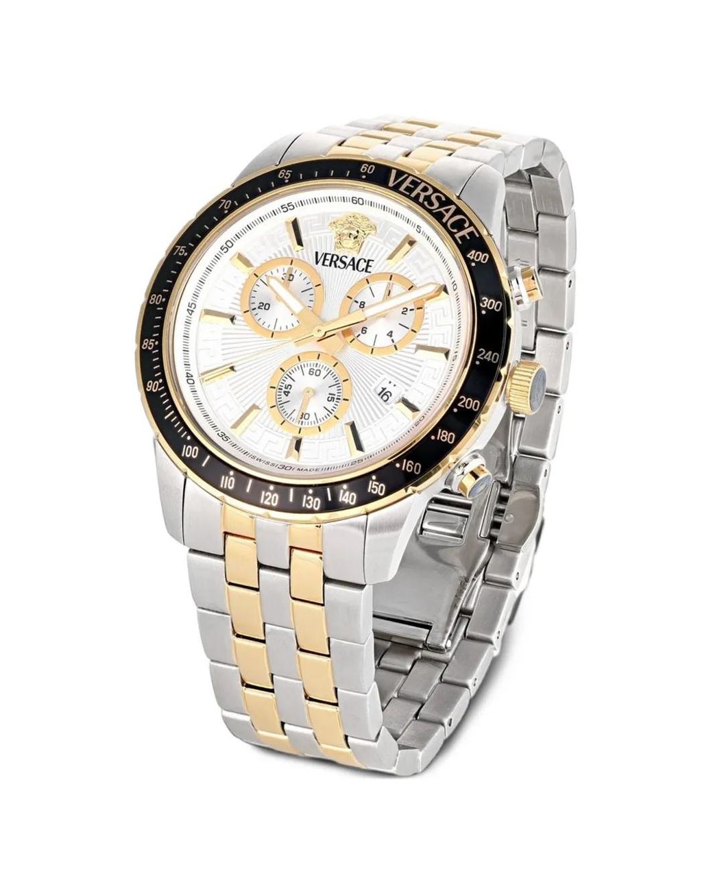 Versace Metallic Greca Chrono 44Mm Watch for men