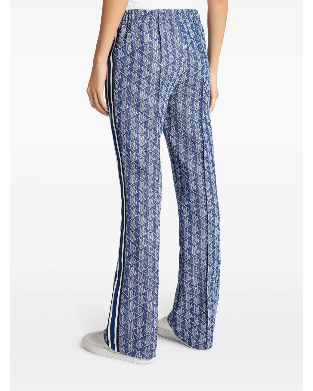 Lacoste Blue Monogram-Pattern Track Pants