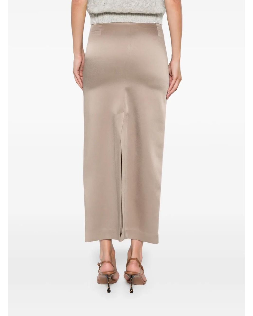 Brunello Cucinelli Natural Long Skirt