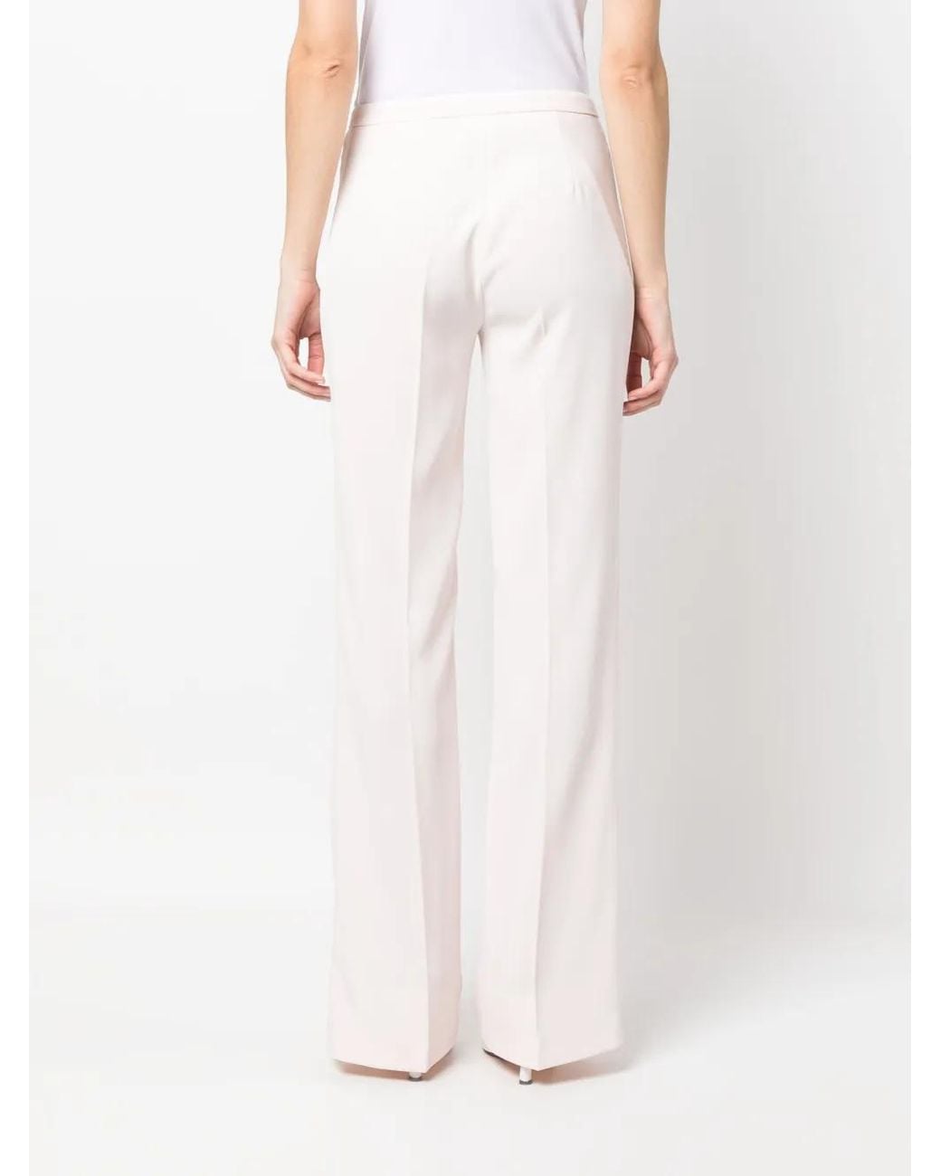 Pinko White Pressed-Crease Tailored Trousers