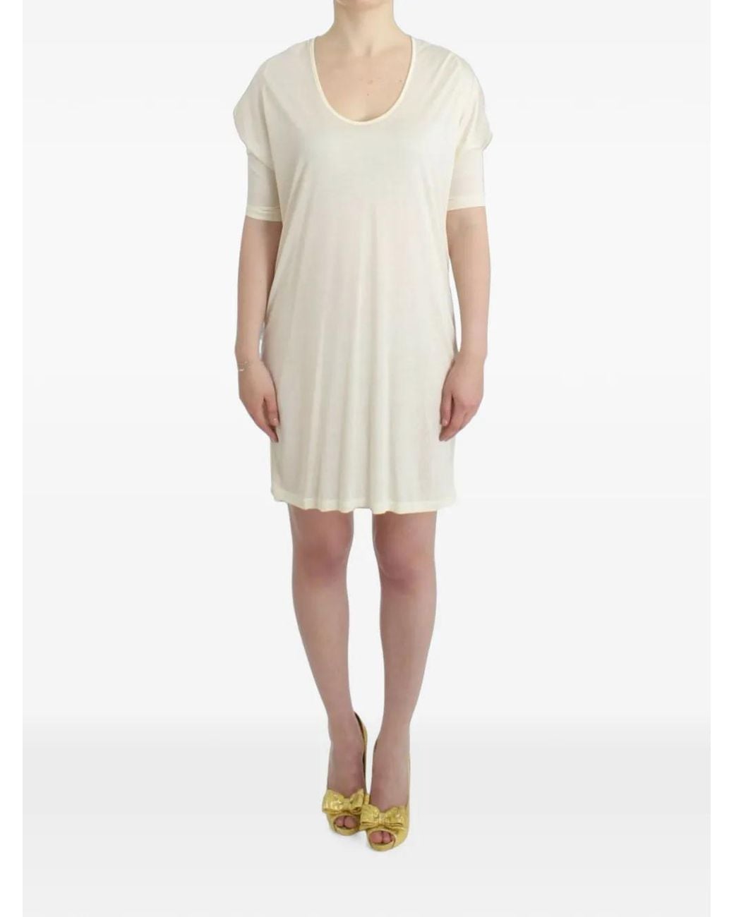 CoSTUME NATIONAL Natural Scoop-Neck Short-Sleeve Mini Dress