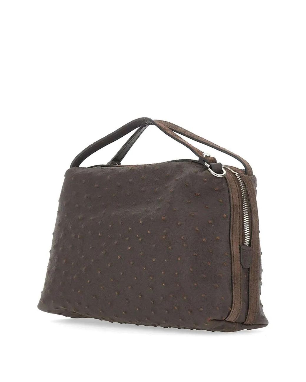 Gianni Chiarini Brown Small Alifa Ostrich-Effect Tote Bag