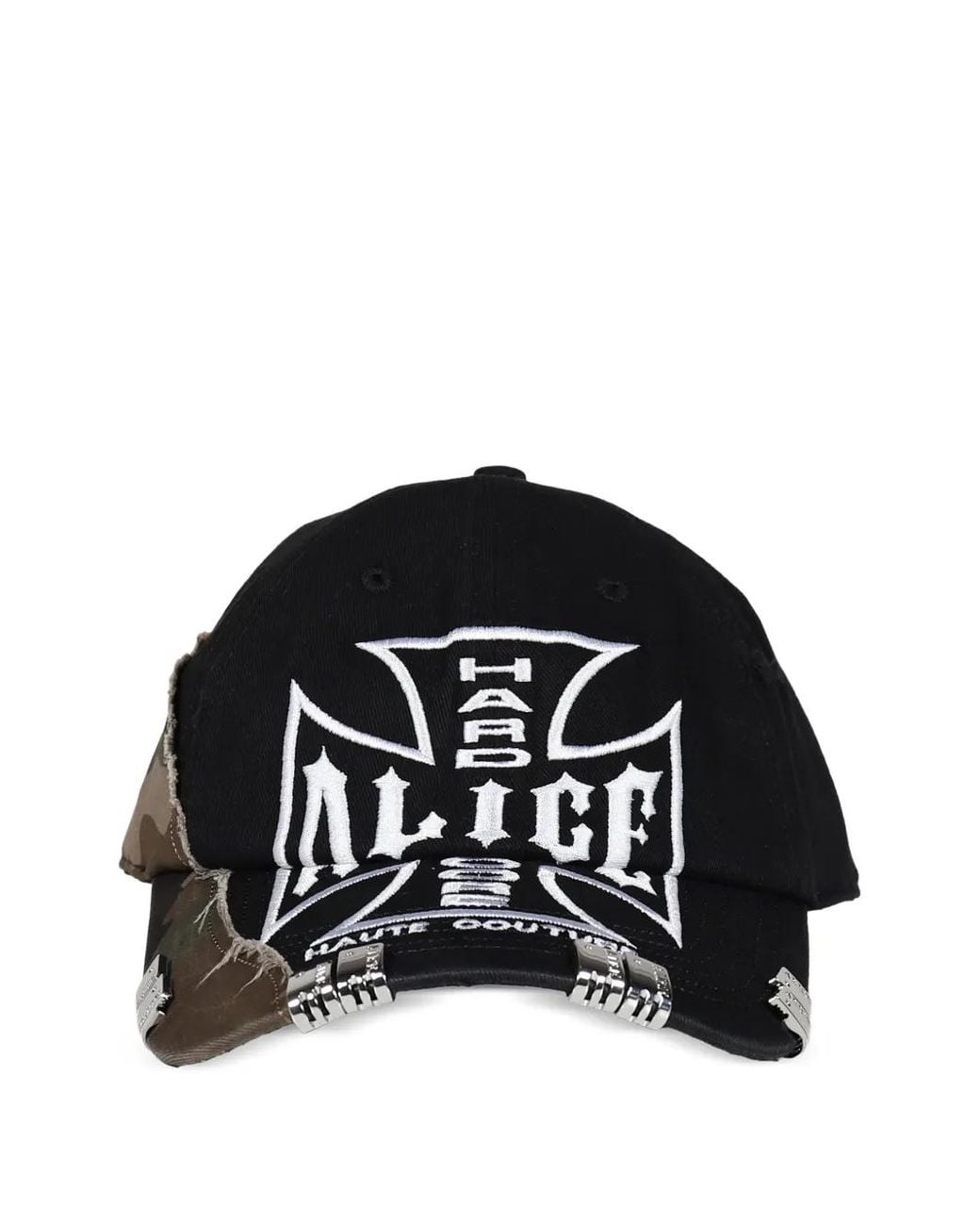 N. Hoolywood Black Casquette À Imprimé Camouflage Et Effet Usé for men