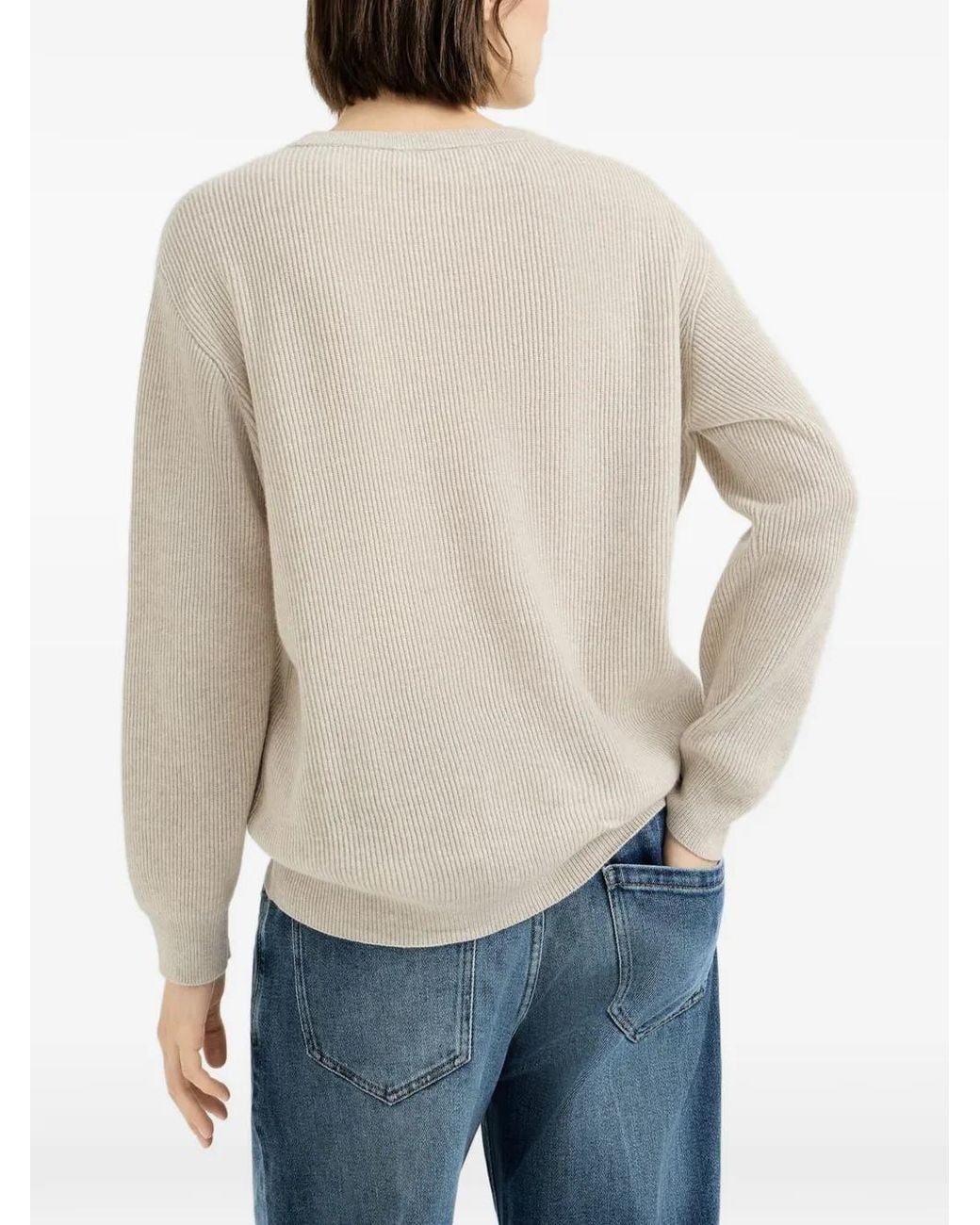 Brunello Cucinelli Natural Long-sleeve Knitted Jumper