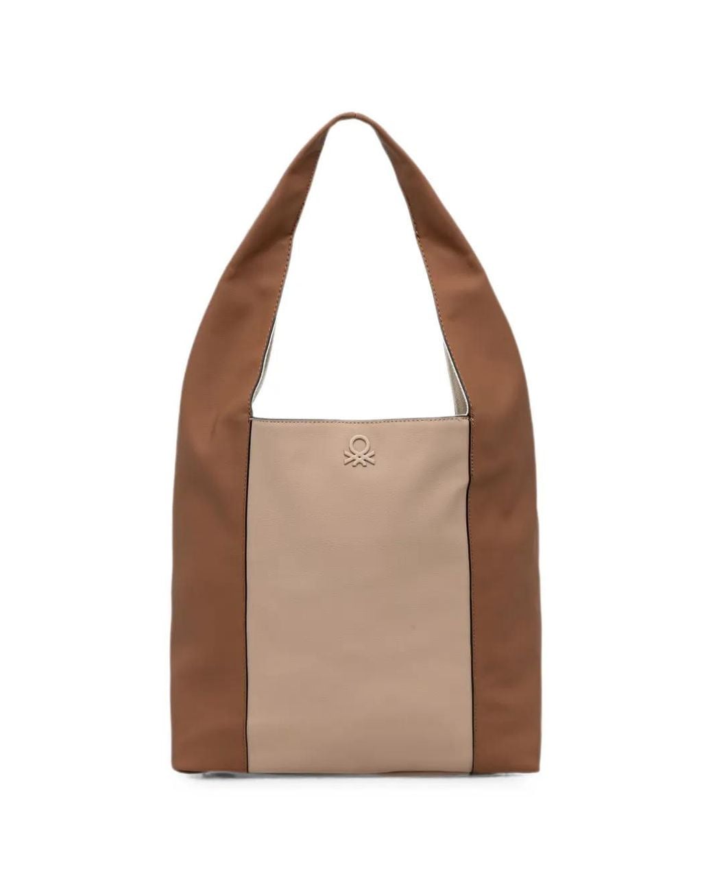 Benetton Brown Logo-Embroidered Reversible Tote Bag