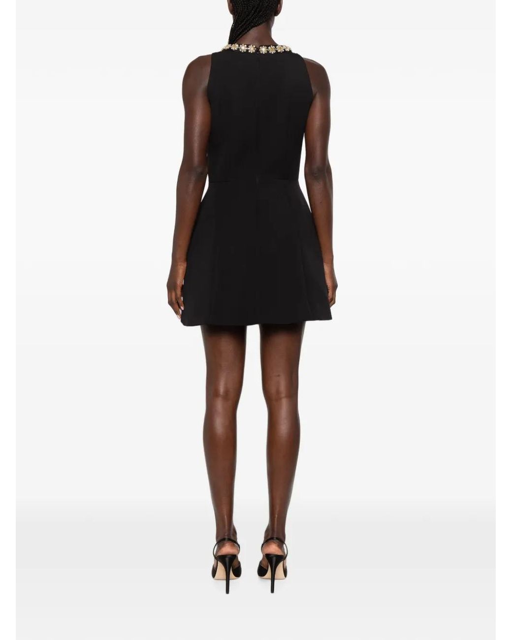 Sandro Black Mini Dress With Jewel Detail