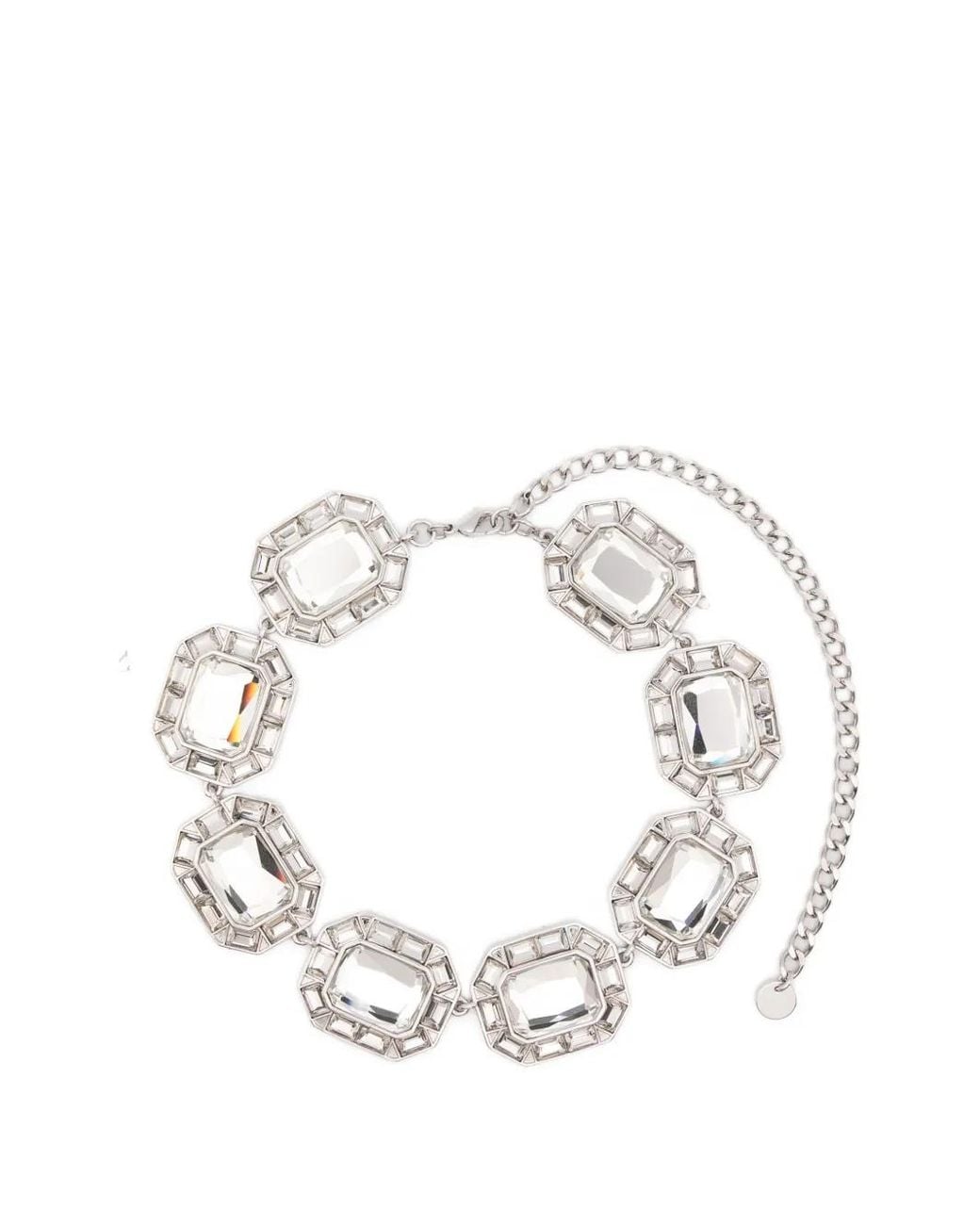 Self-Portrait White Crystal Necklace